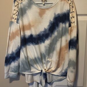 Tie-Dye Lace-Up Shirt